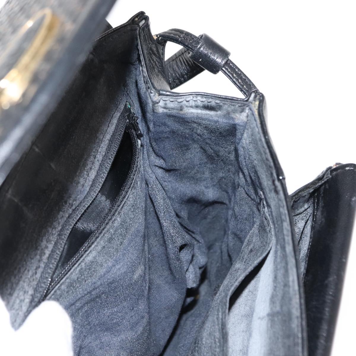 Chloe Shoulder Bag Leather Black Auth BA6833