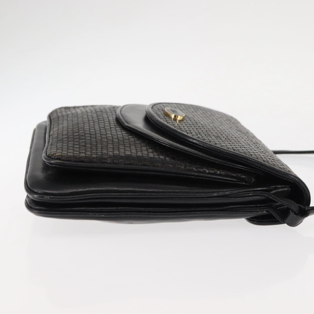 Chloe Shoulder Bag Leather Black Auth BA6833