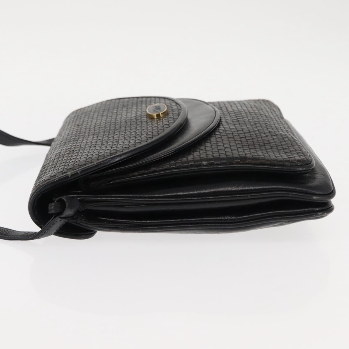 Chloe Shoulder Bag Leather Black Auth BA6833