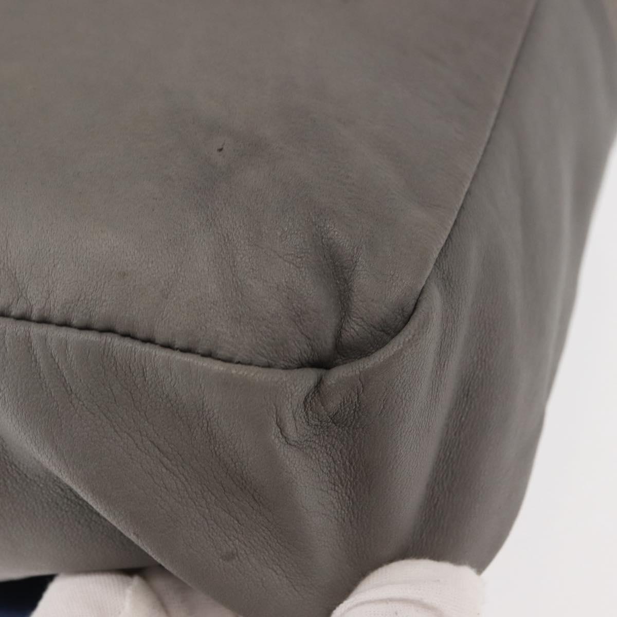 Chloe Shoulder Bag Leather Gray Auth BA6834