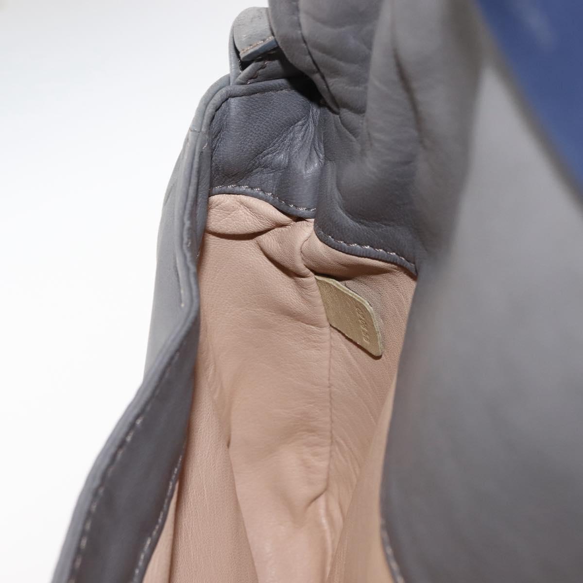 Chloe Shoulder Bag Leather Gray Auth BA6834