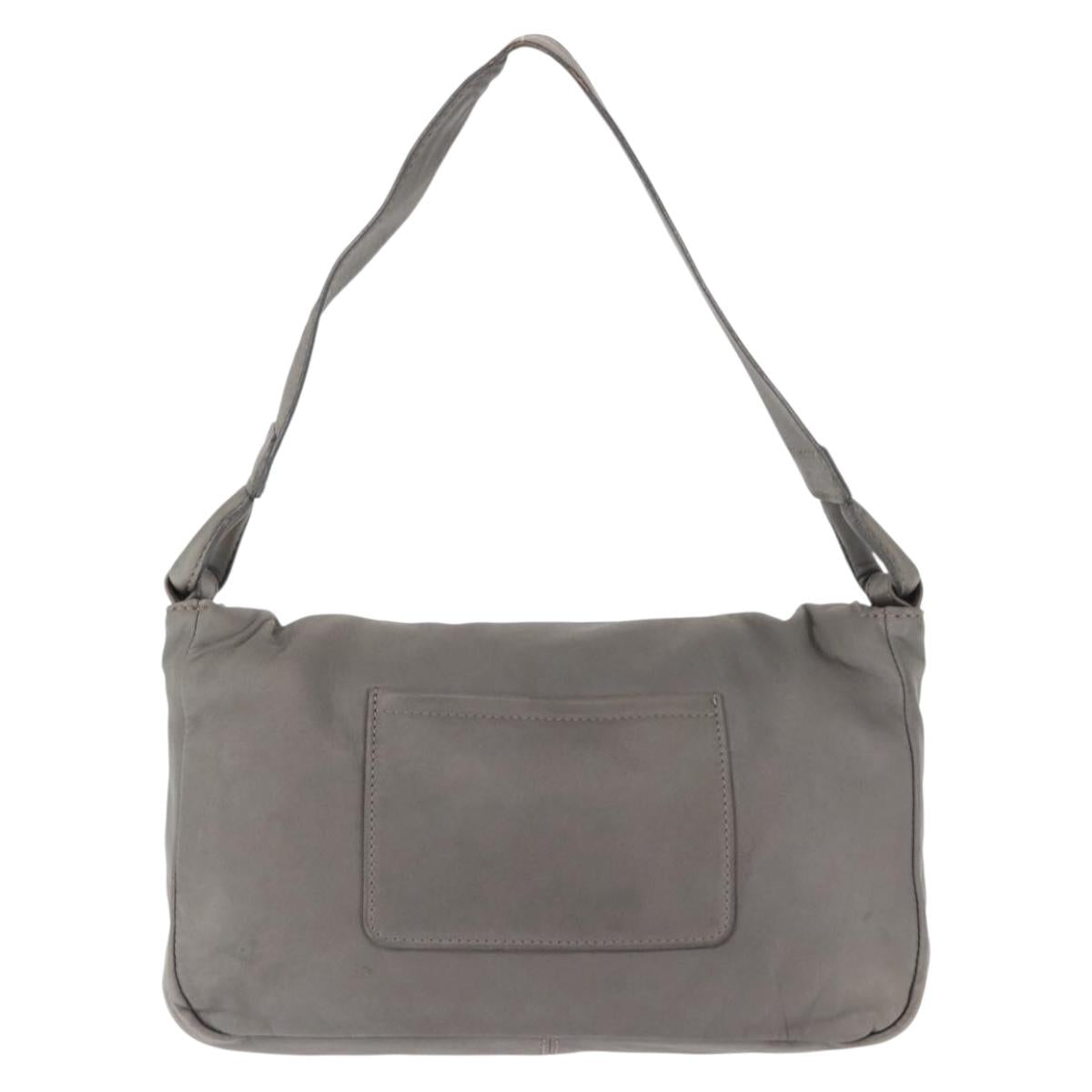 Chloe Shoulder Bag Leather Gray Auth BA6834
