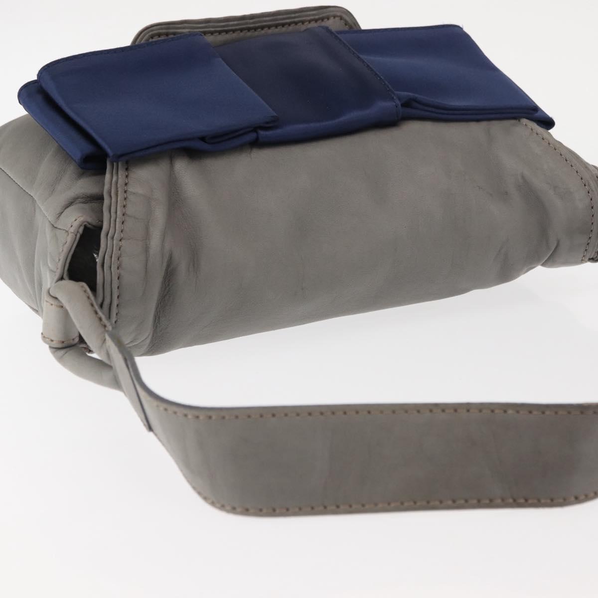 Chloe Shoulder Bag Leather Gray Auth BA6834