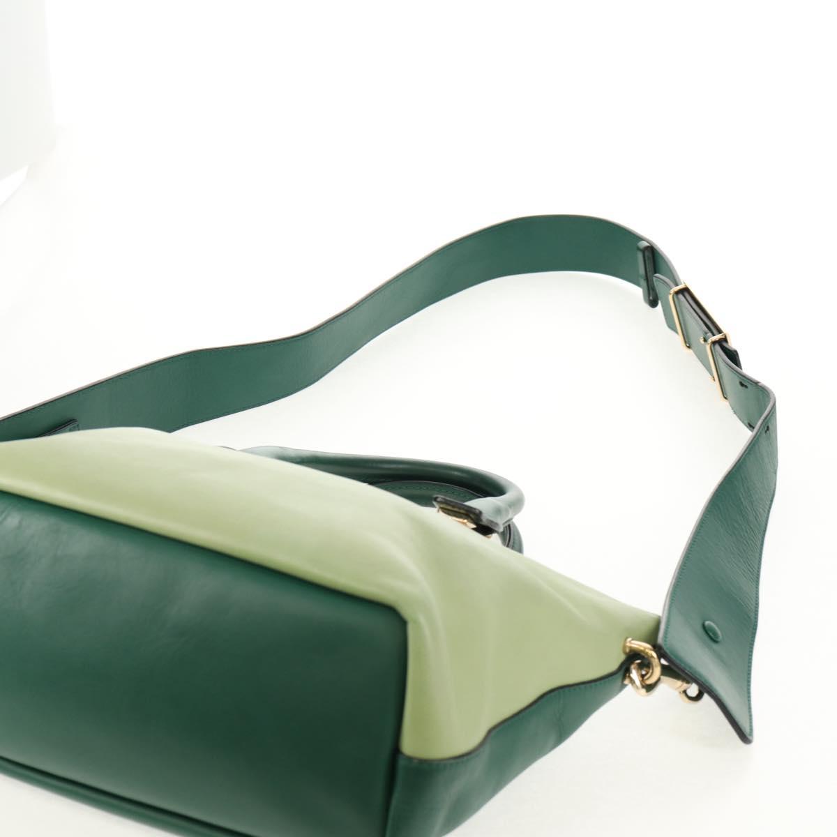 Chloe Bailey Hand Bag Leather 2way Green Auth BA6835