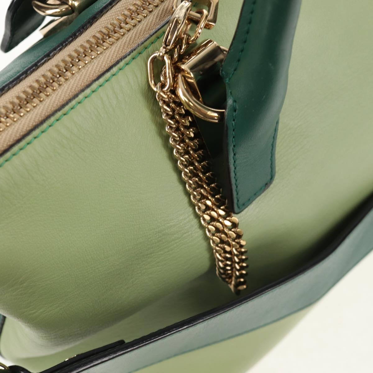 Chloe Bailey Hand Bag Leather 2way Green Auth BA6835