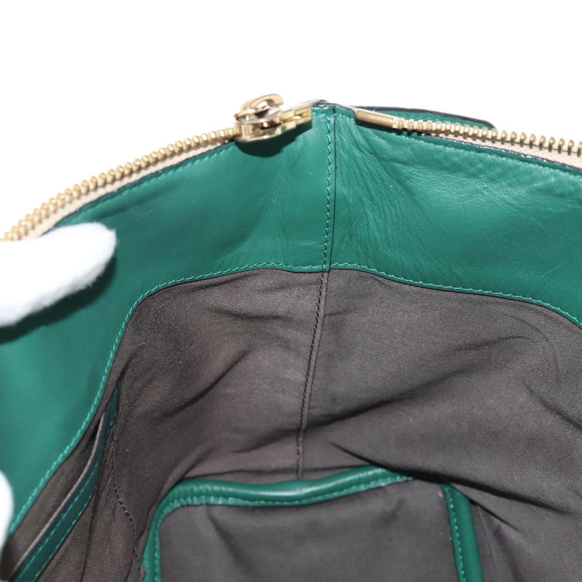 Chloe Bailey Hand Bag Leather 2way Green Auth BA6835