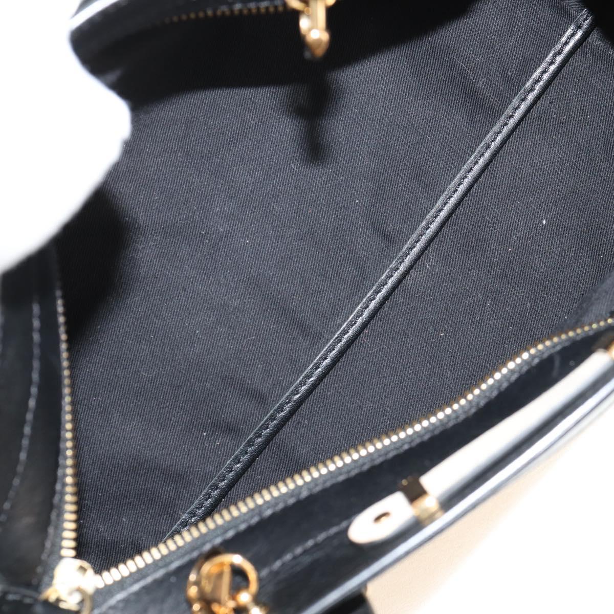 Chloe Alice Hand Bag Leather 2way White Black Auth BA6836