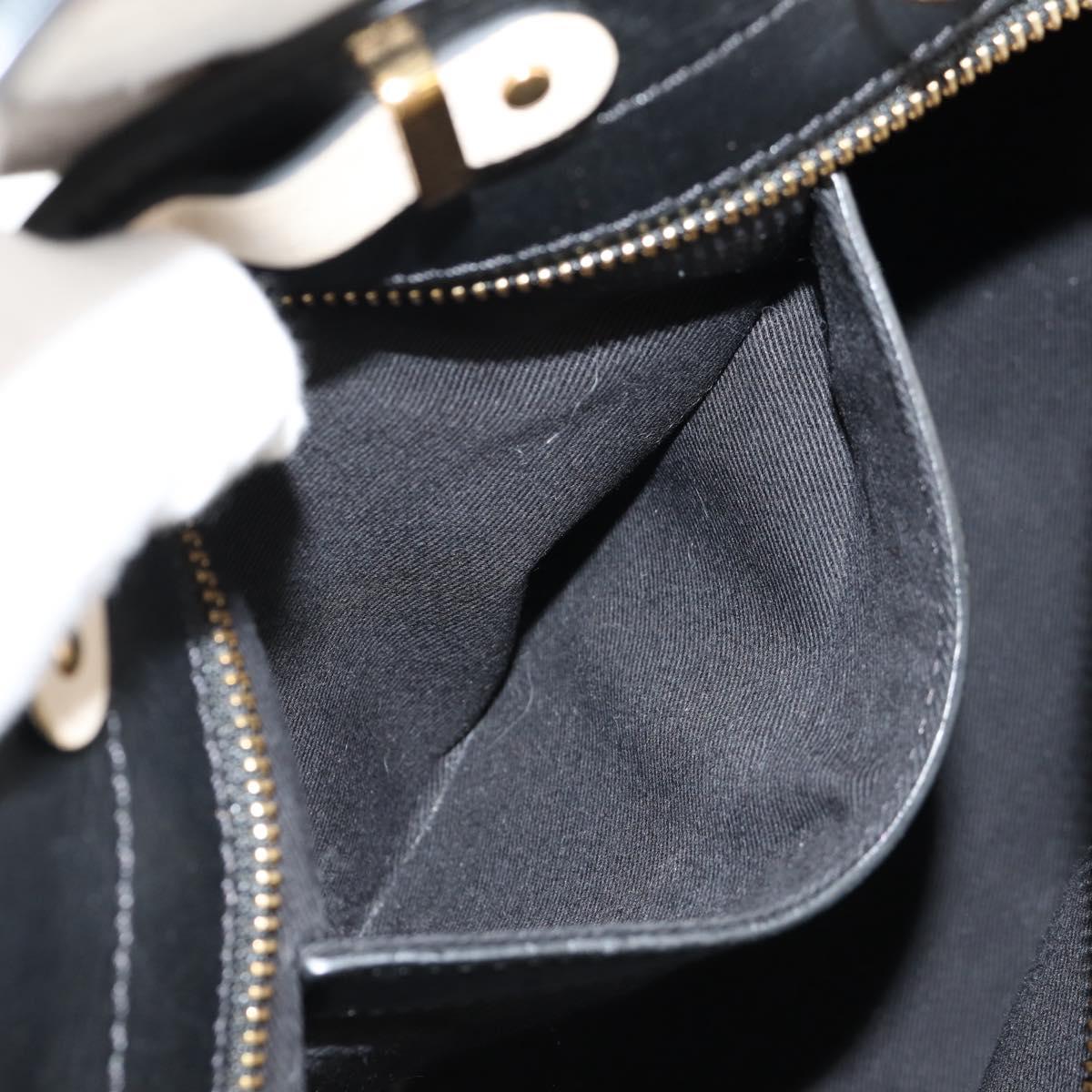 Chloe Alice Hand Bag Leather 2way White Black Auth BA6836