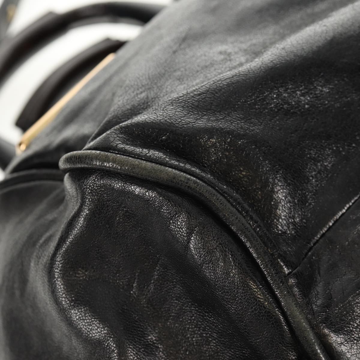 Chloe Etel Hand Bag Leather 2way Black Auth BA6837