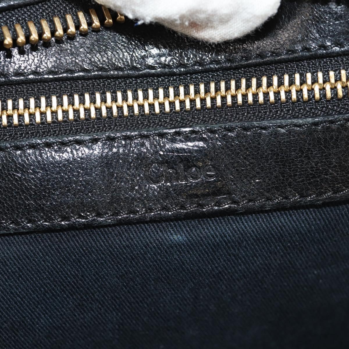 Chloe Etel Hand Bag Leather 2way Black Auth BA6837