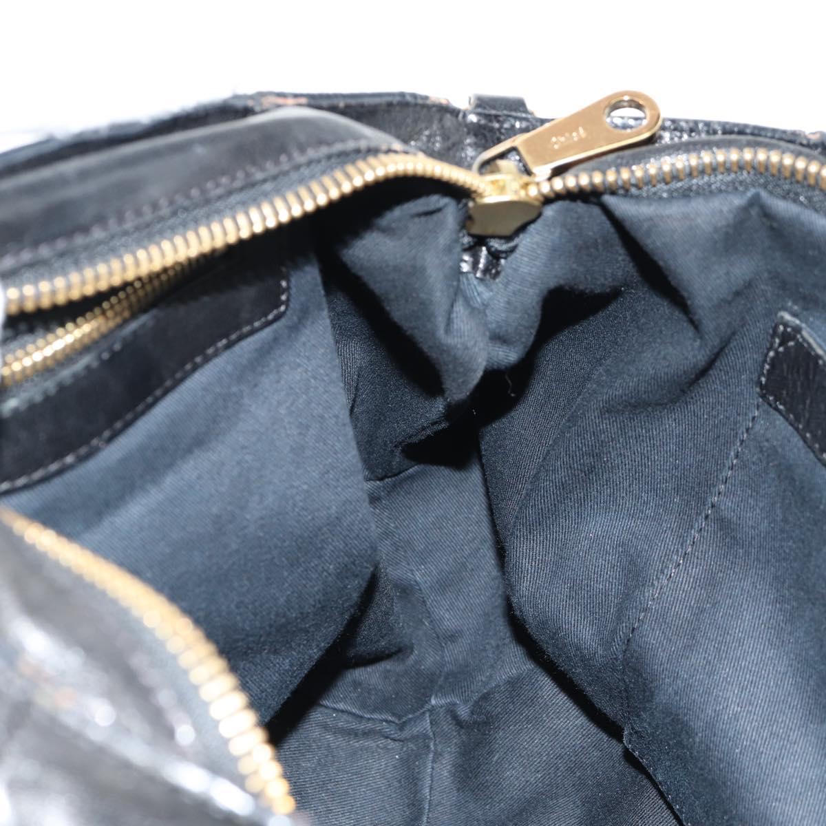 Chloe Etel Hand Bag Leather 2way Black Auth BA6837