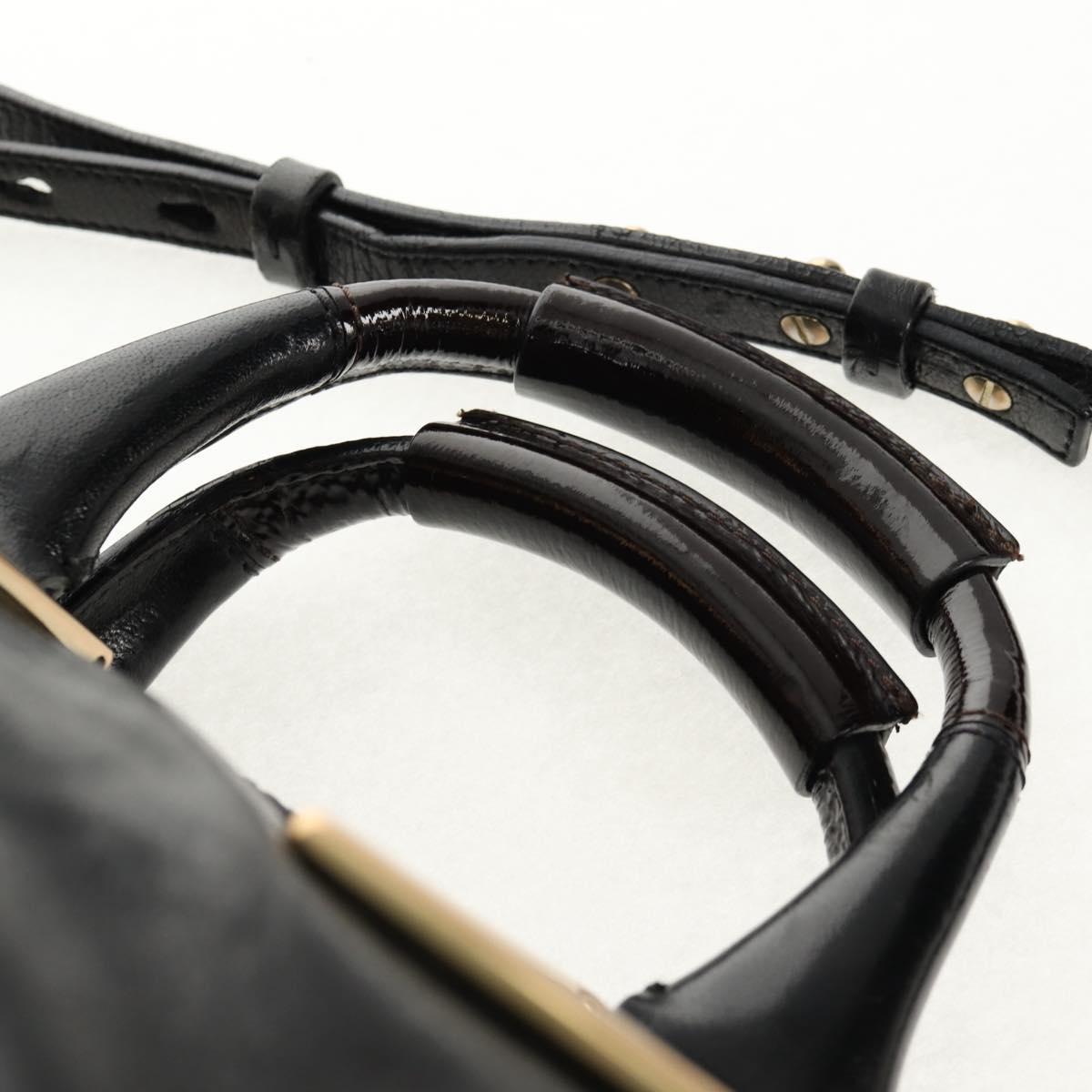 Chloe Etel Hand Bag Leather 2way Black Auth BA6837