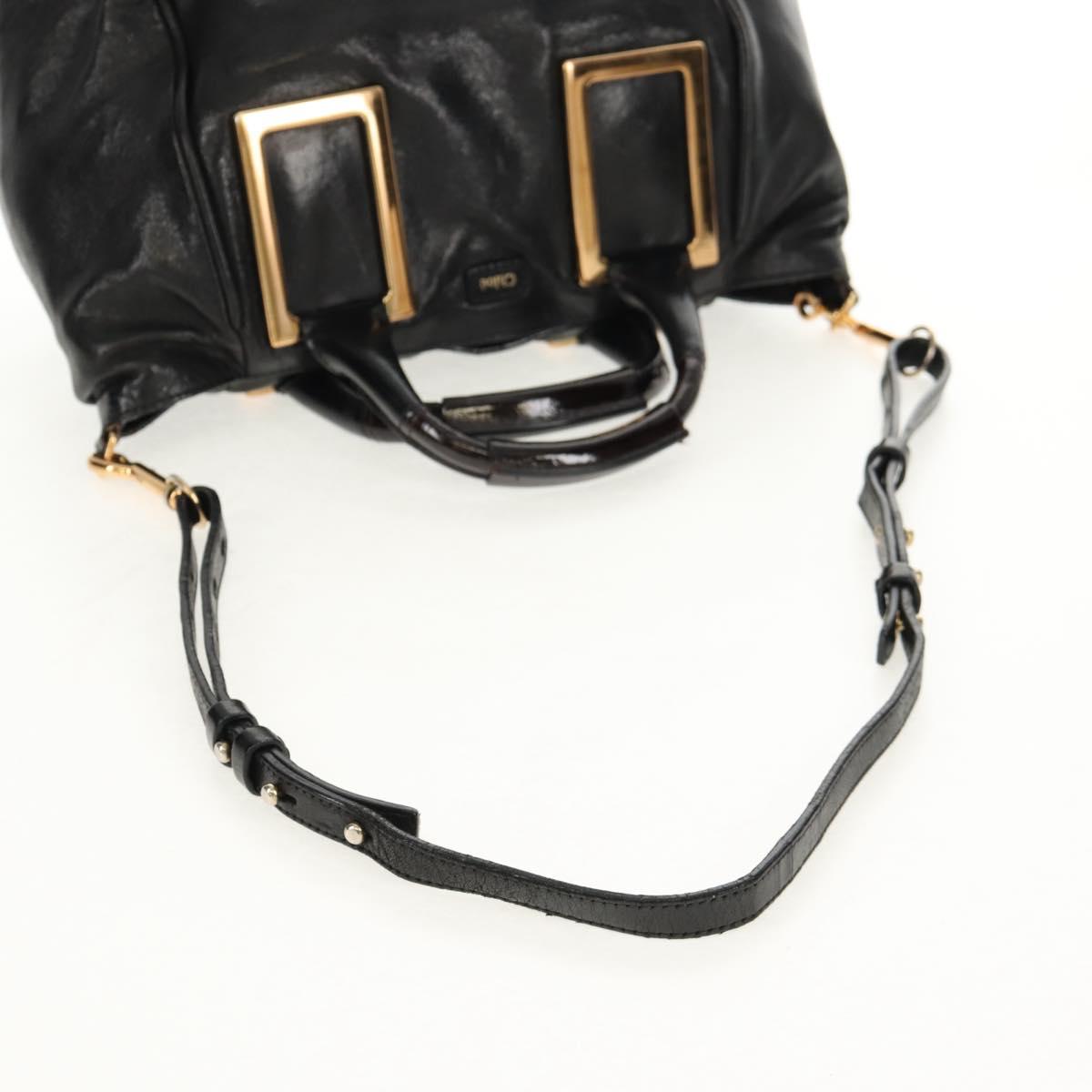 Chloe Etel Hand Bag Leather 2way Black Auth BA6837
