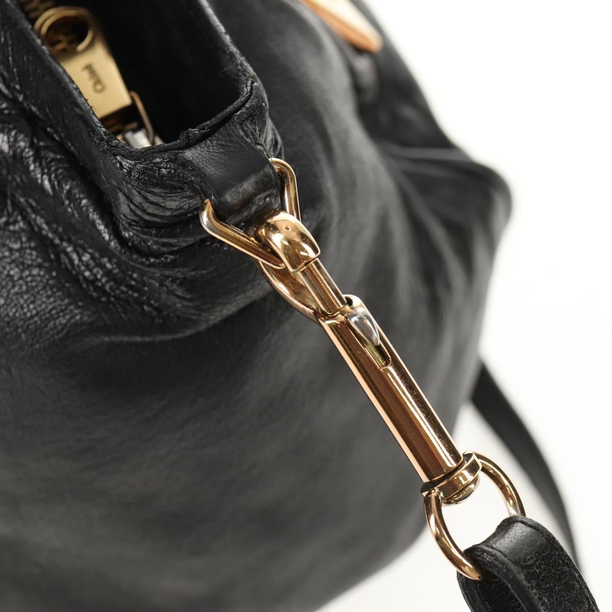 Chloe Etel Hand Bag Leather 2way Black Auth BA6838