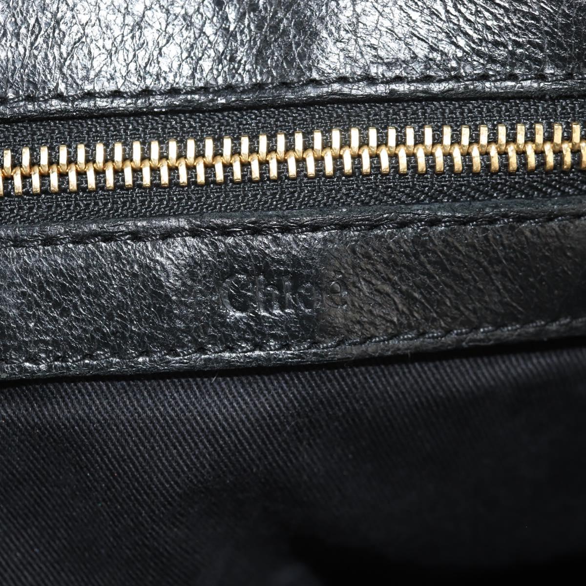 Chloe Etel Hand Bag Leather 2way Black Auth BA6838