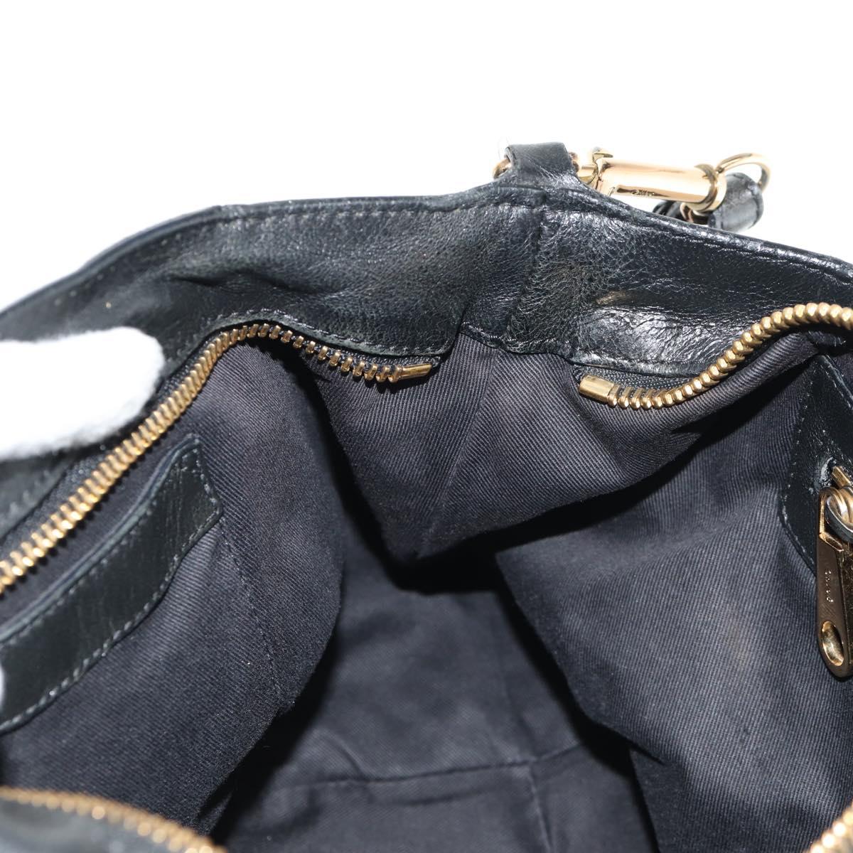 Chloe Etel Hand Bag Leather 2way Black Auth BA6838