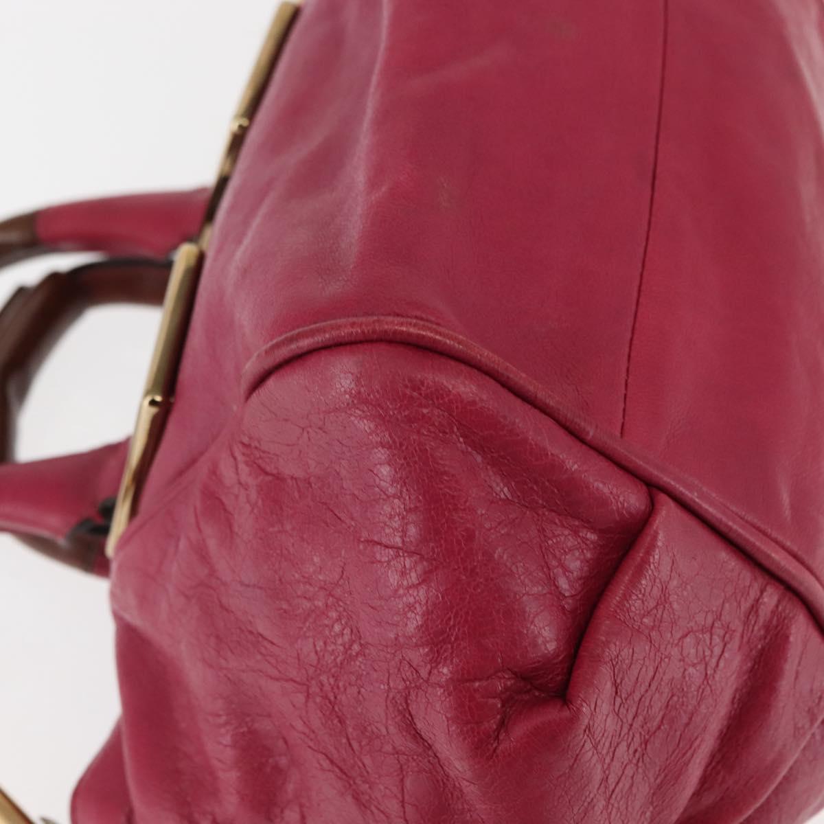 Chloe Etel Hand Bag Leather 2way Pink Gold Auth BA6839