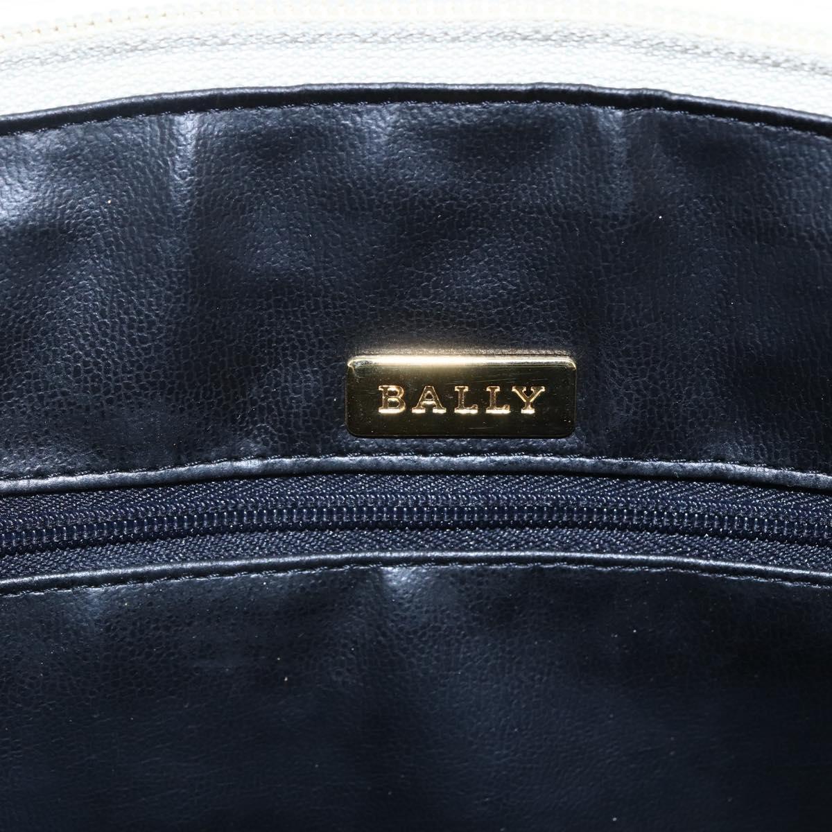 BALLY Hand Bag Leather White Auth BA6841