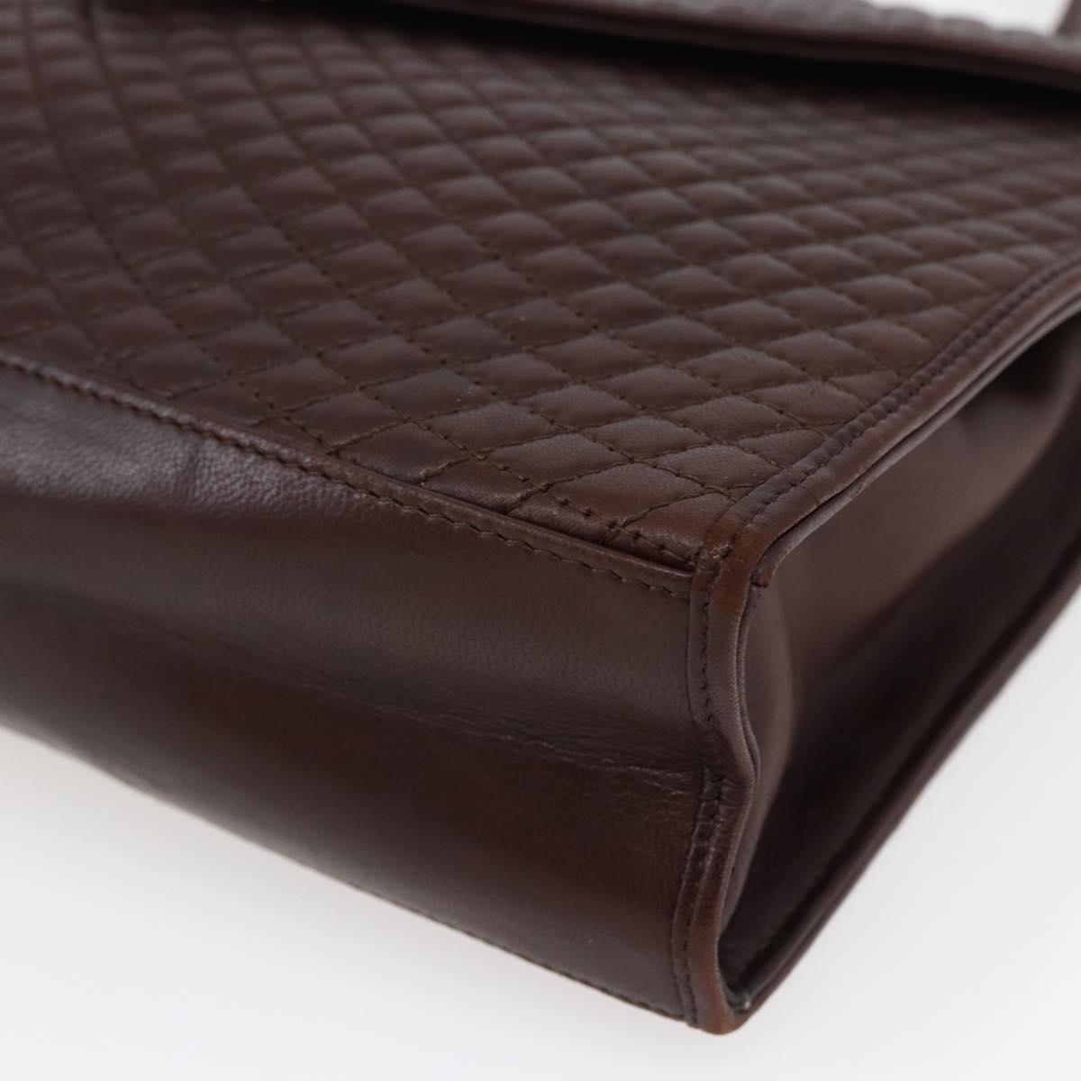 BALLY Hand Bag Leather Brown Auth BA6842