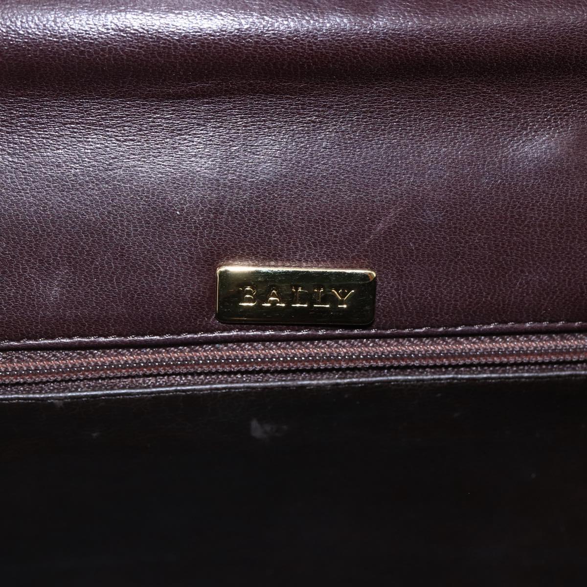 BALLY Hand Bag Leather Brown Auth BA6842