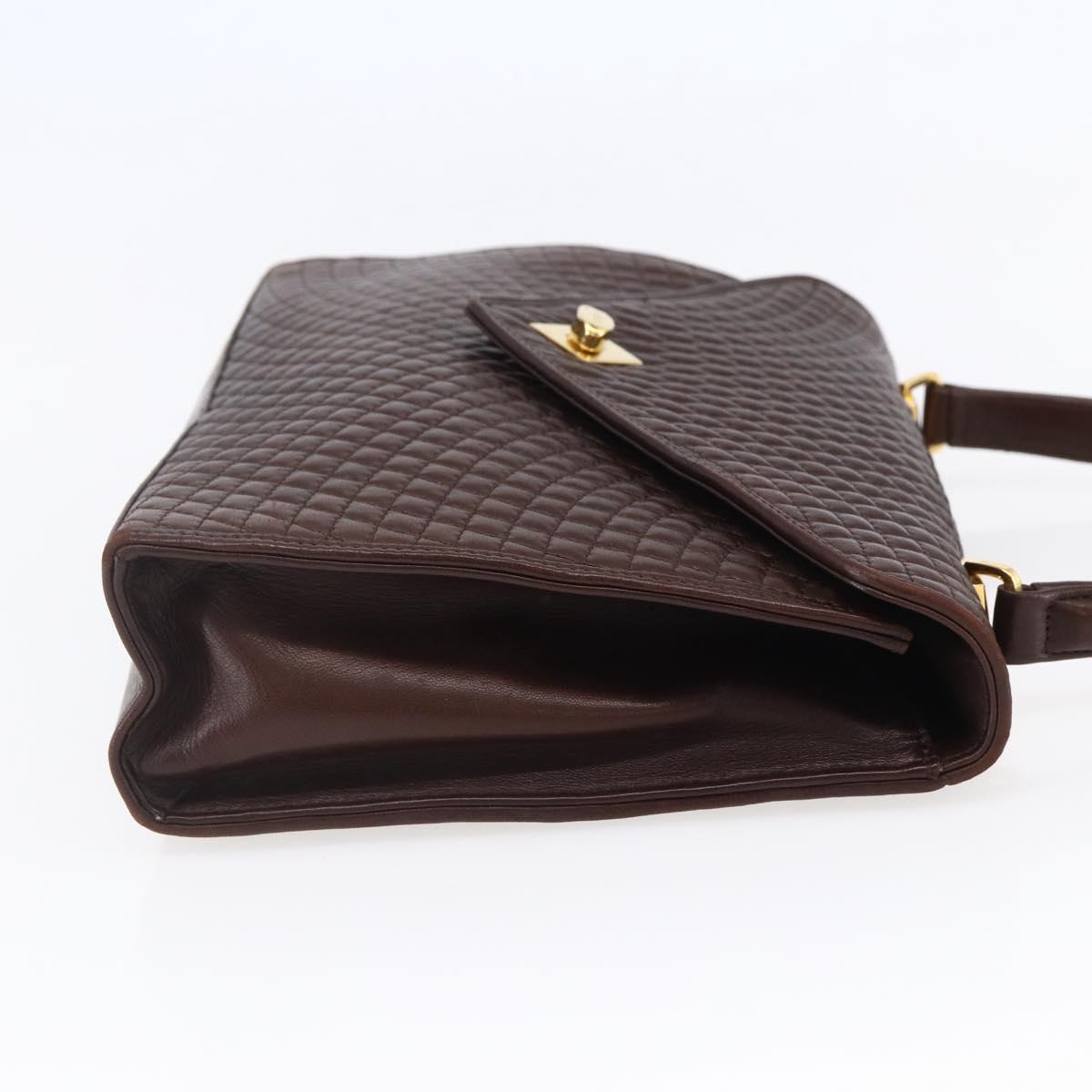 BALLY Hand Bag Leather Brown Auth BA6842