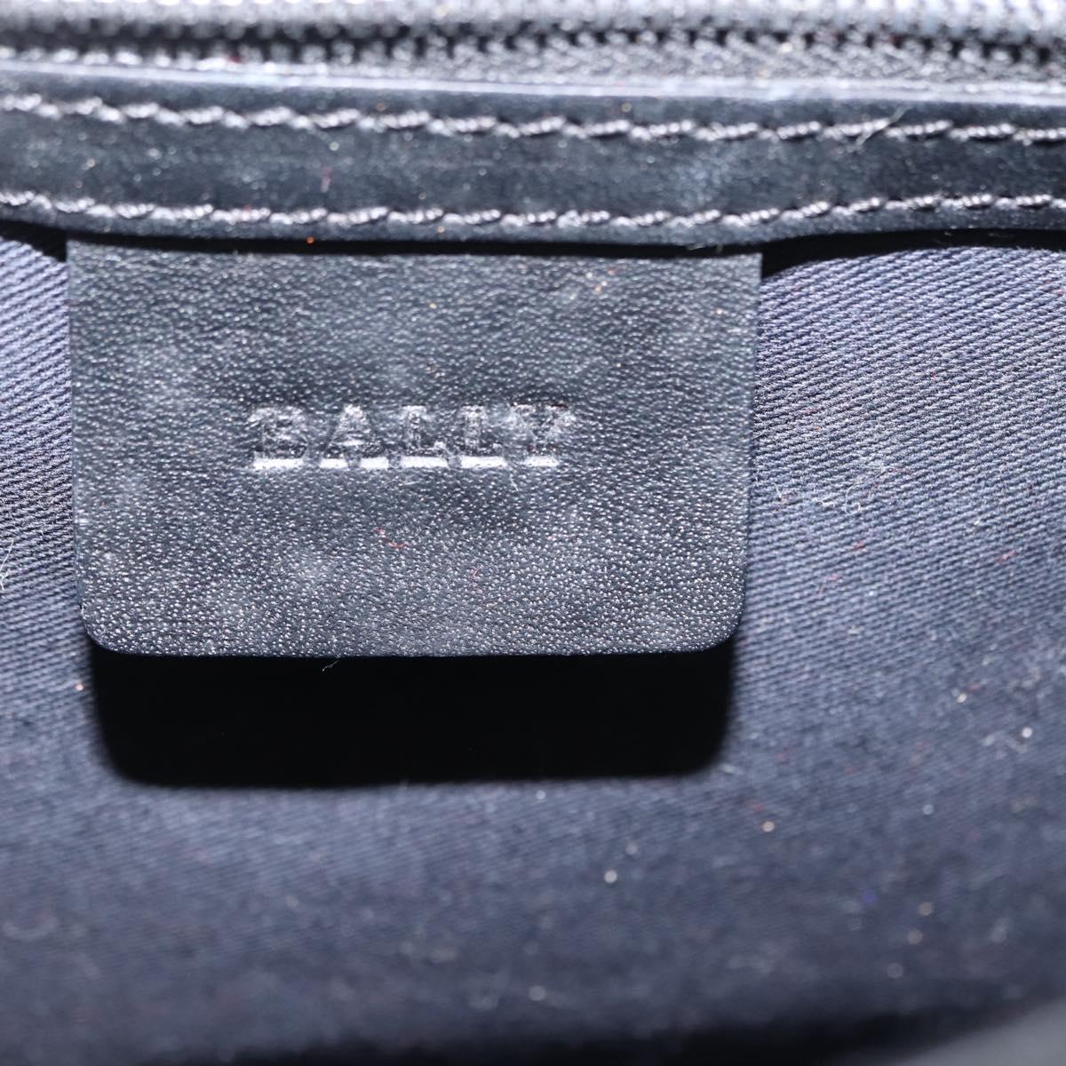 BALLY Chain Shoulder Bag Leather Black Auth BA6843