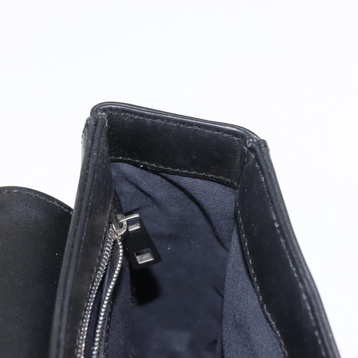 BALLY Chain Shoulder Bag Leather Black Auth BA6843