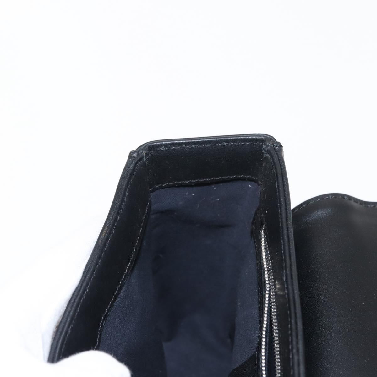 BALLY Chain Shoulder Bag Leather Black Auth BA6843