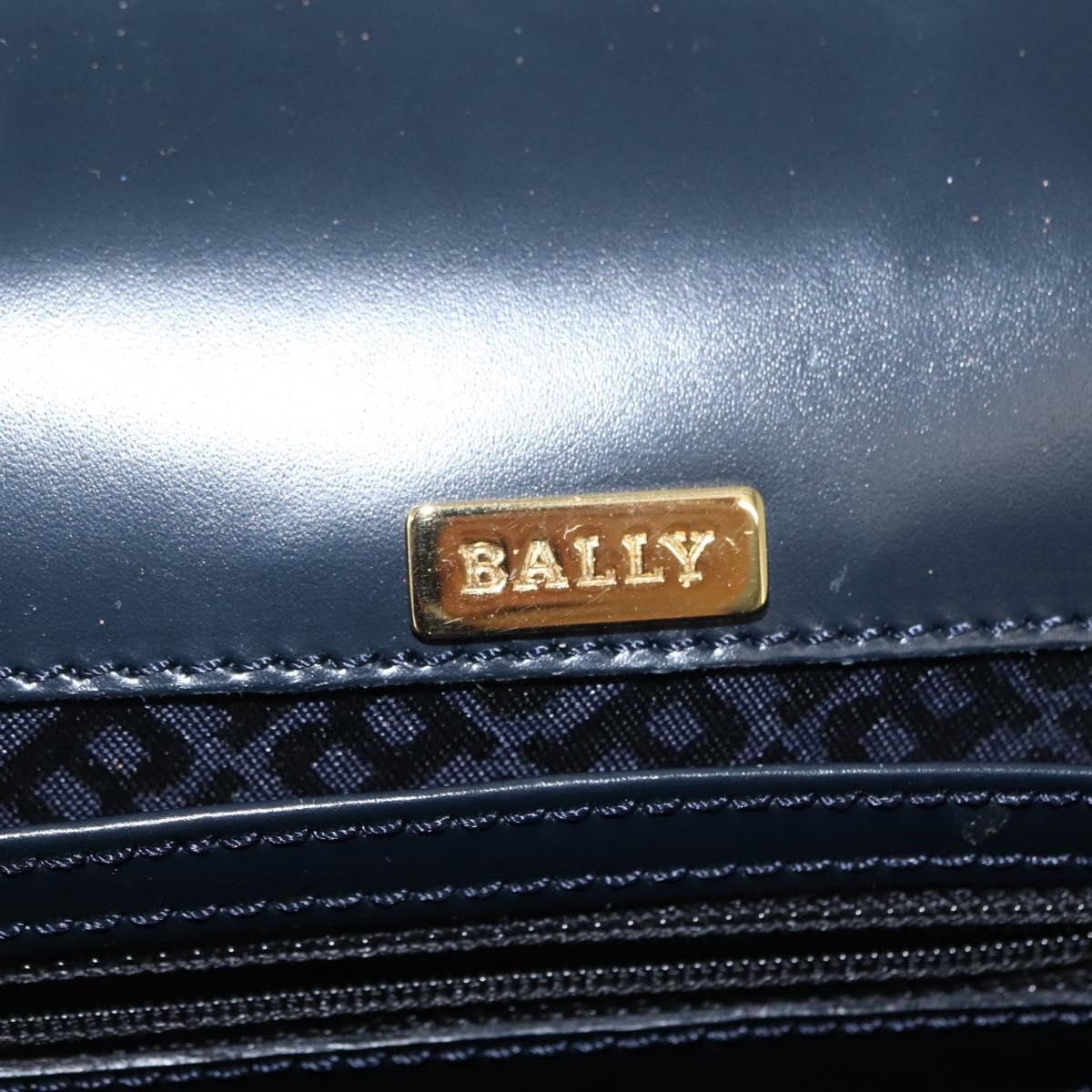 BALLY Shoulder Bag Leather Navy Auth BA6844