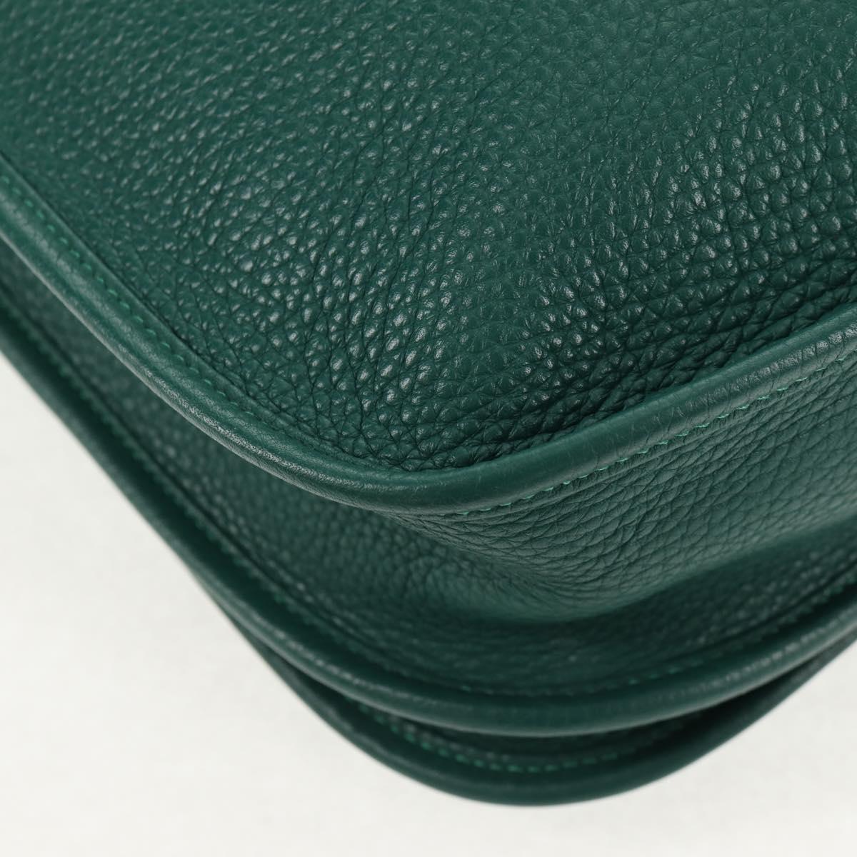 HERMES Evelyn 3 PM Shoulder Bag Taurillon Clemence Green Auth BA6847A