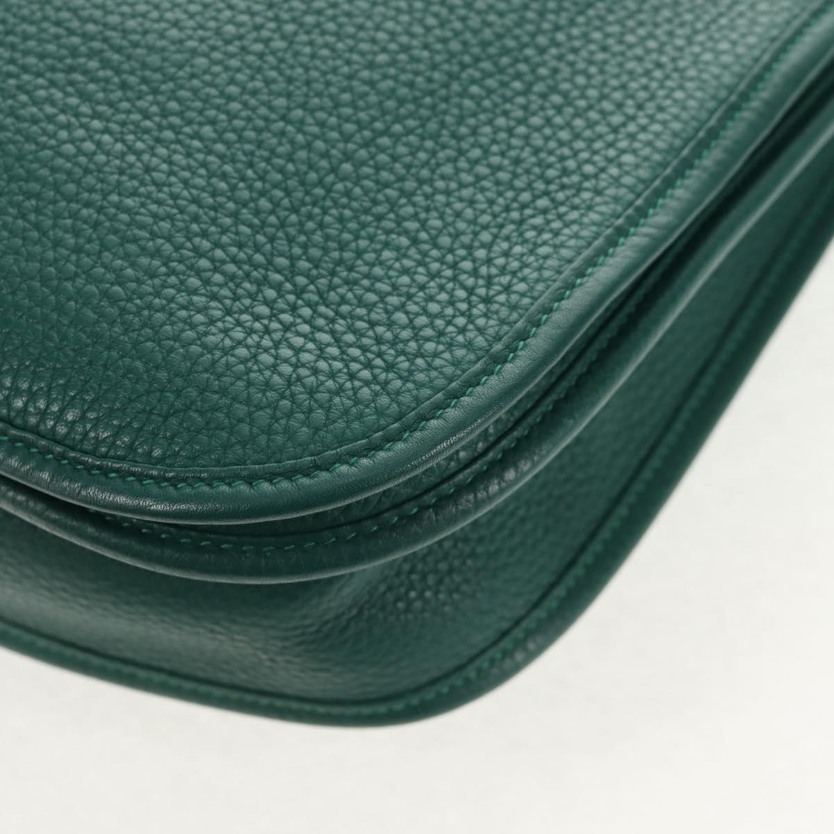 HERMES Evelyn 3 PM Shoulder Bag Taurillon Clemence Green Auth BA6847A