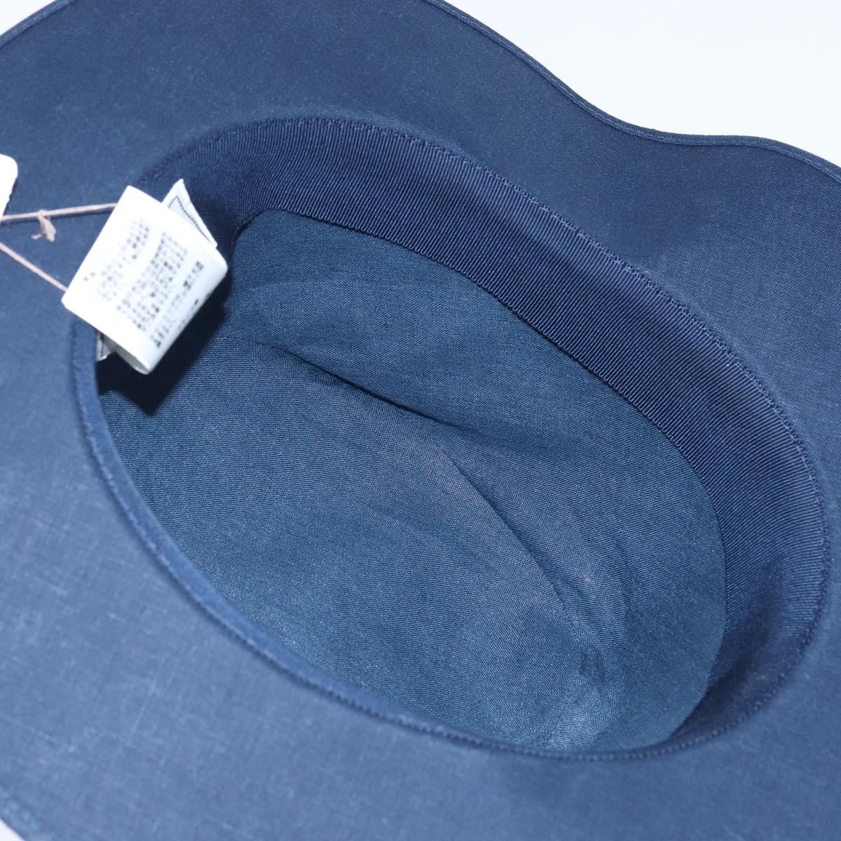 HERMES Hat Linen Navy Auth BA6848V