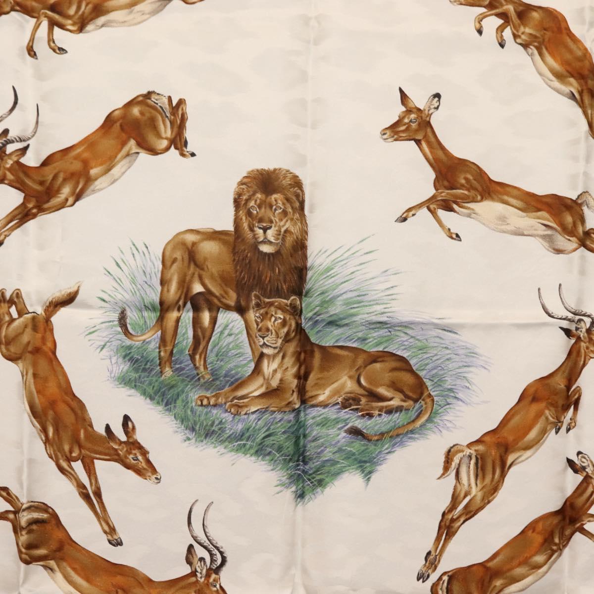 HERMES Carre 90 Scarf ""kenya"" Silk Blue Auth BA6850