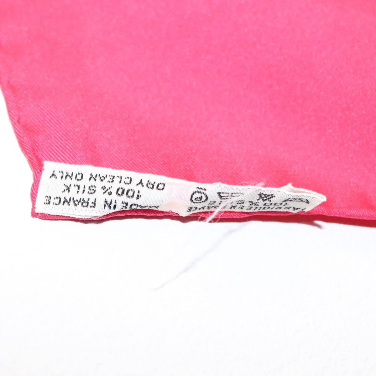 HERMES Carre 90 Scarf ""MORS&FILETS"" Silk Pink Auth BA6853