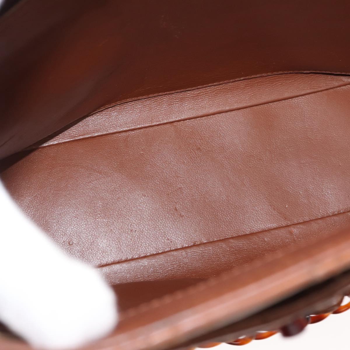 CHANEL Matelasse Chain Shoulder Bag Lamb Skin Brown Gold CC Auth BA6859