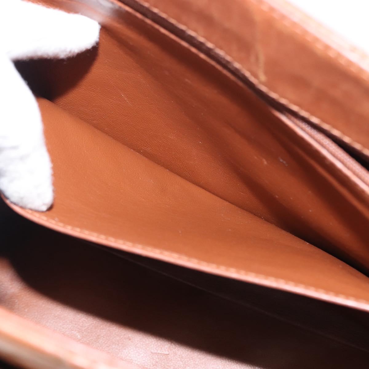 CHANEL Matelasse Chain Shoulder Bag Lamb Skin Brown Gold CC Auth BA6859