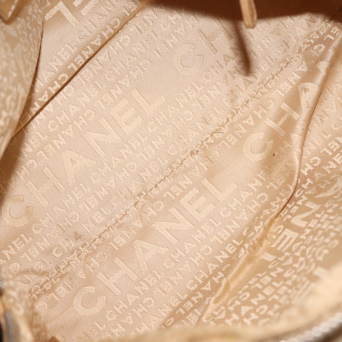 CHANEL Shoulder Bag Lamb Skin Beige CC Auth BA6860