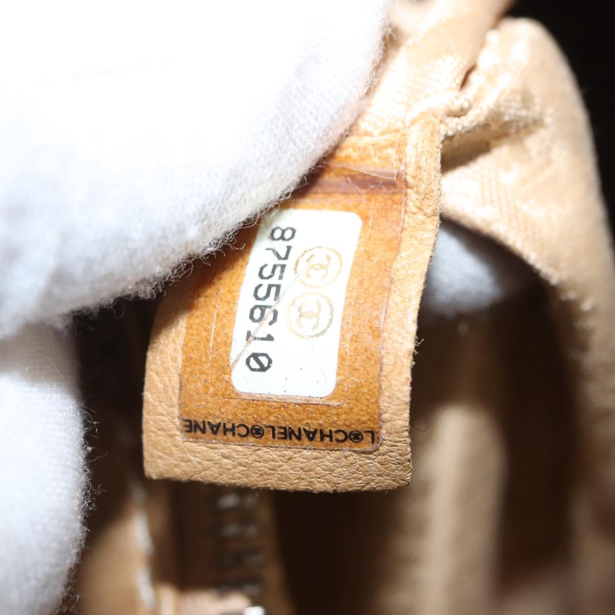 CHANEL Shoulder Bag Lamb Skin Beige CC Auth BA6860