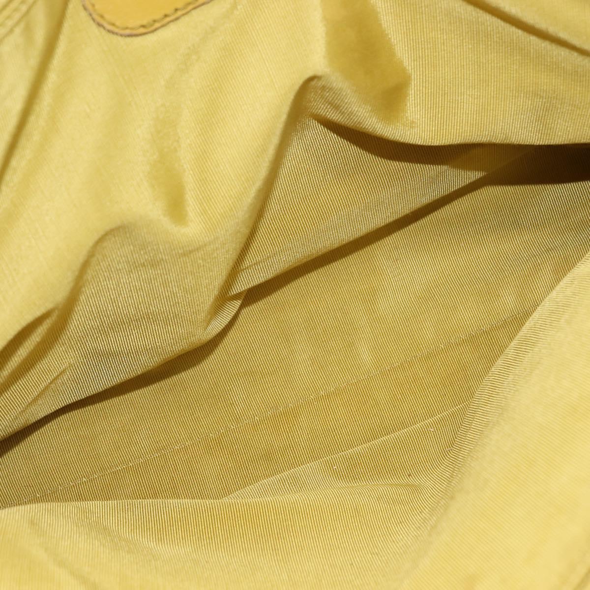 CHANEL Chain Hand Bag Caviar Skin Yellow Gold CC Auth BA6862