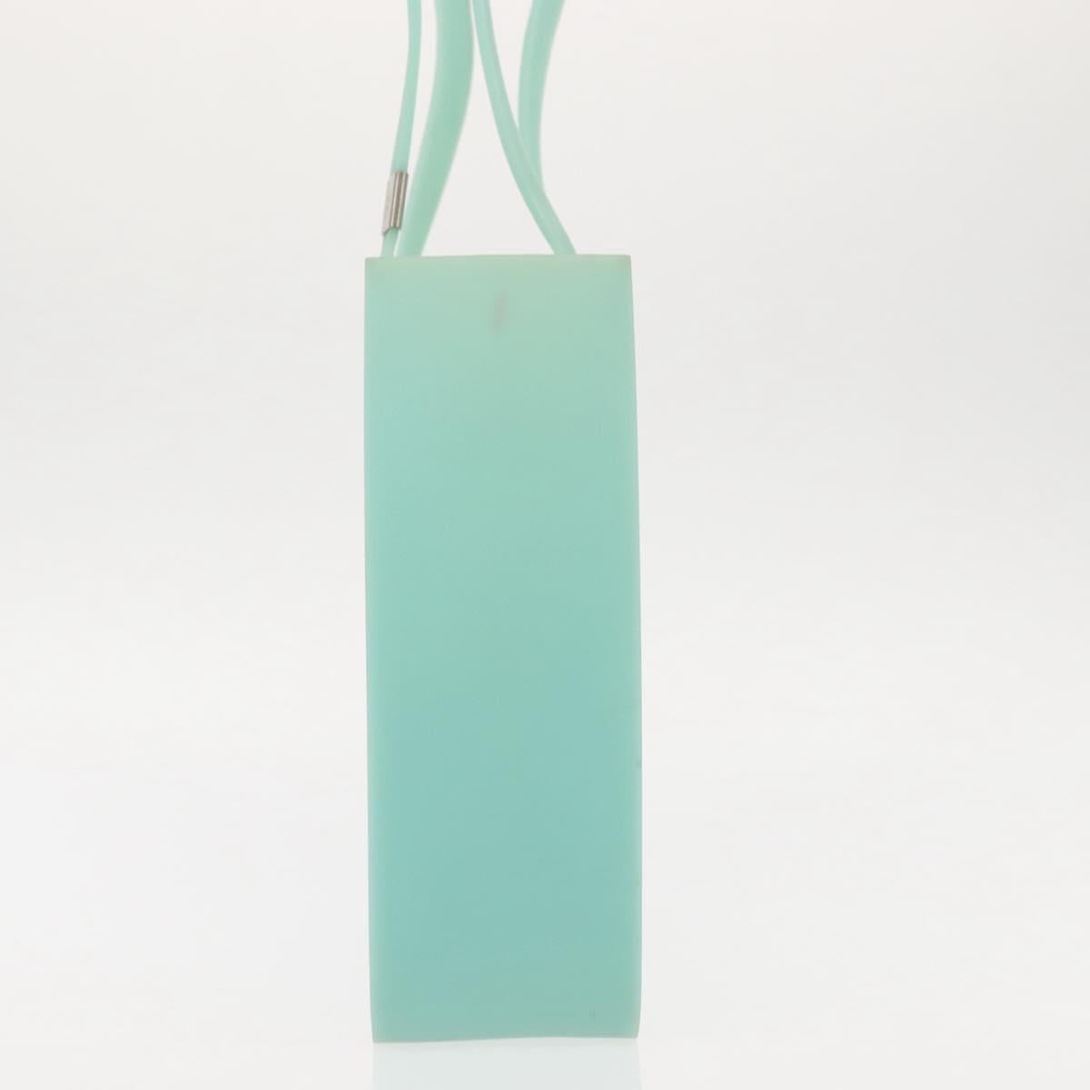 CHANEL Tote Bag rubber Turquoise Blue CC Auth BA6869