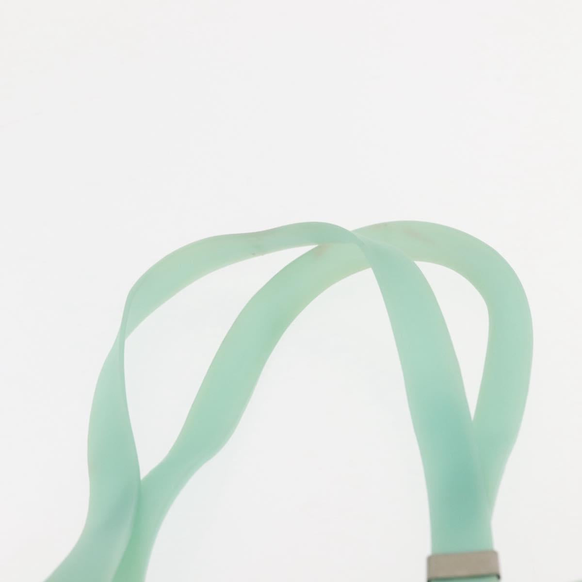 CHANEL Tote Bag rubber Turquoise Blue CC Auth BA6869