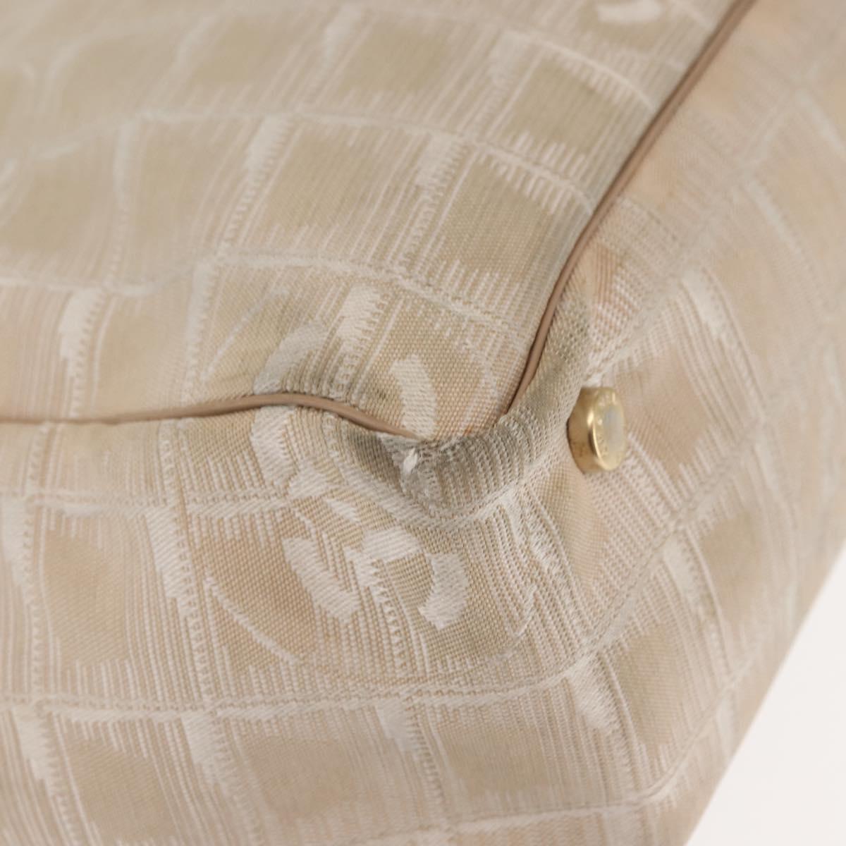 CHANEL New Travel Line Tote Bag Nylon Beige Gold CC Auth BA6872