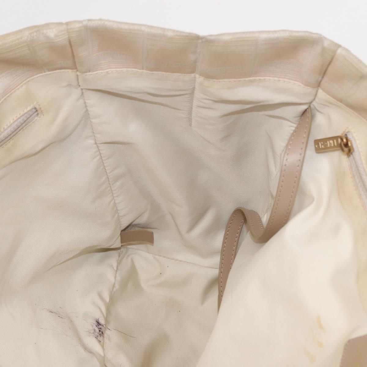 CHANEL New Travel Line Tote Bag Nylon Beige Gold CC Auth BA6872