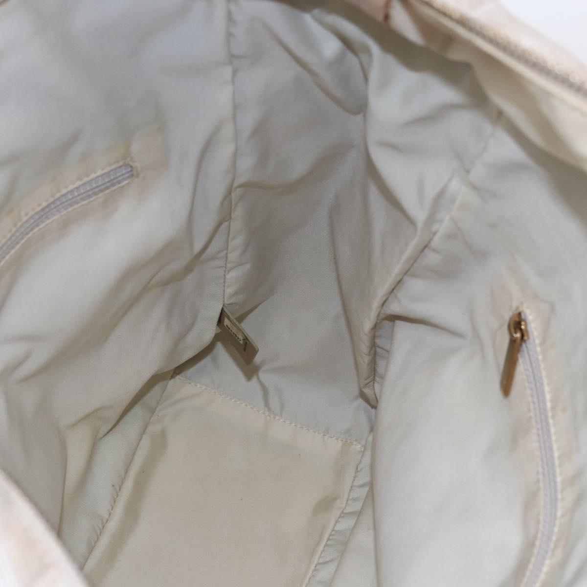 CHANEL New Travel Line Tote Bag Nylon Beige Gold CC Auth BA6873