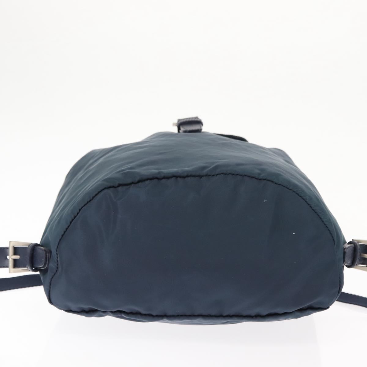 PRADA Backpack Nylon Navy Silver Auth BA6876