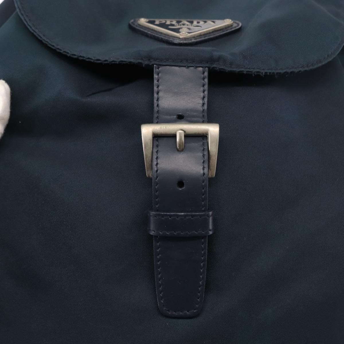 PRADA Backpack Nylon Navy Silver Auth BA6876
