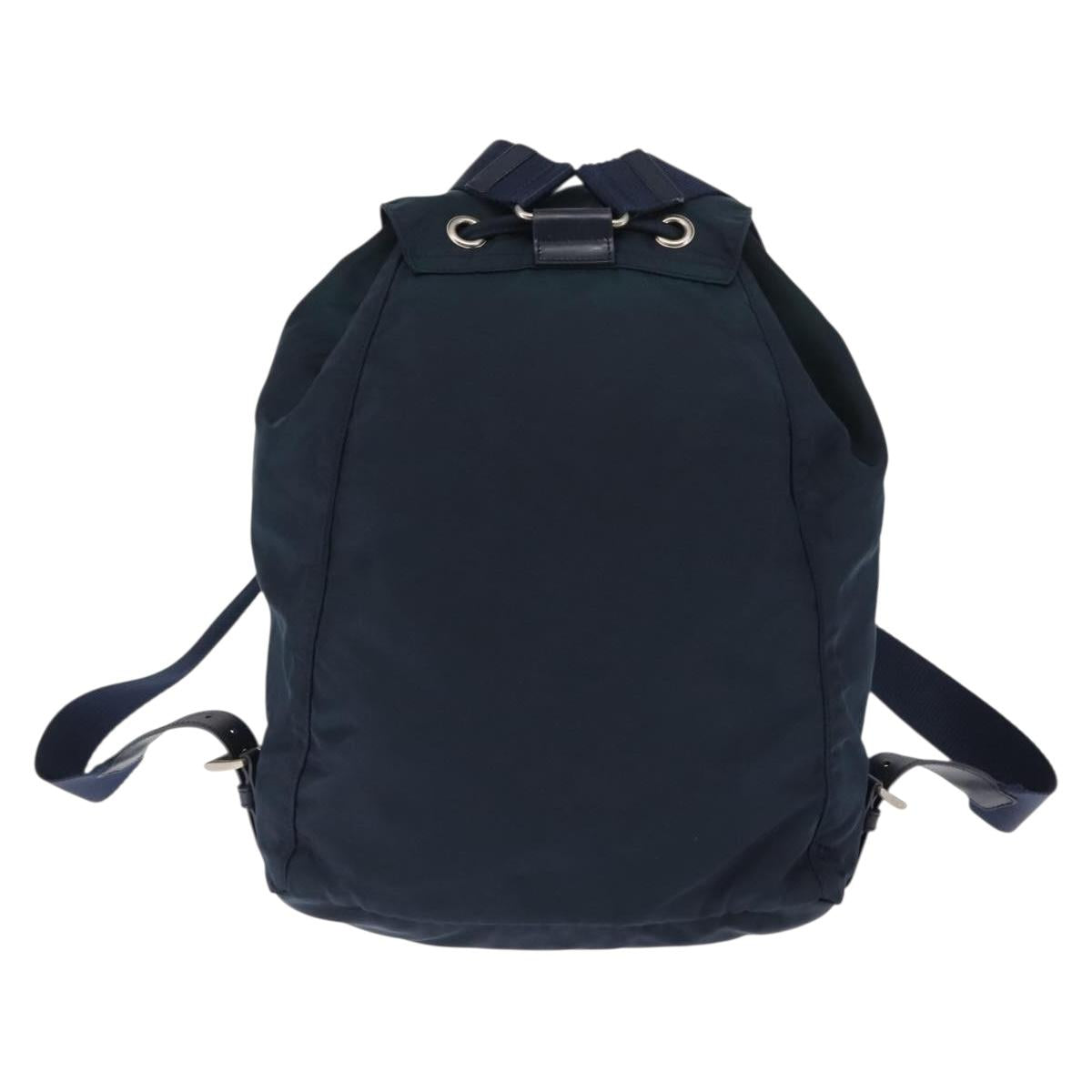 PRADA Backpack Nylon Navy Silver Auth BA6876