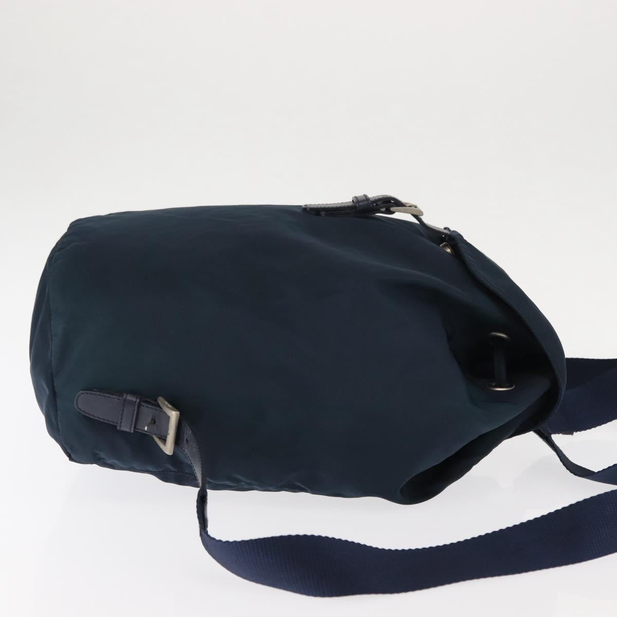 PRADA Backpack Nylon Navy Silver Auth BA6876