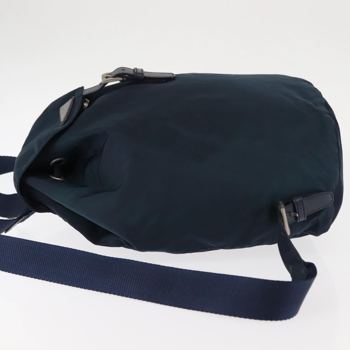 PRADA Backpack Nylon Navy Silver Auth BA6876
