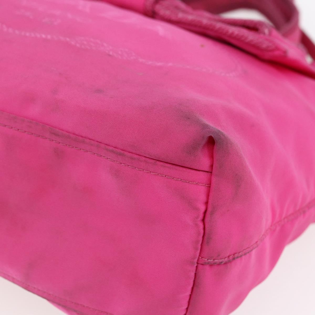 PRADA Hand Bag Nylon 2way Pink Gold Auth BA6879